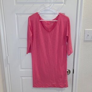 Lilly Pulitzer Pink Pima Cotton V Neck Tunic Top XS